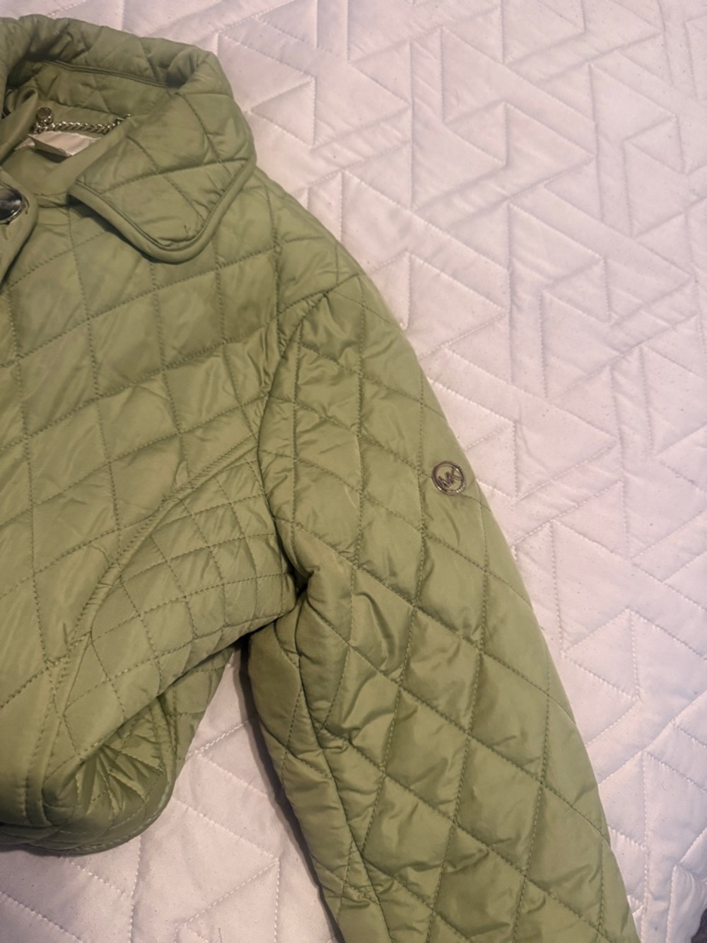 Michael Kors Olive Green Quilted Puffer Jacket - Picture 4 of 4